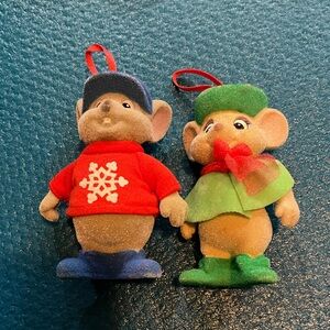Vintage mouse ornaments